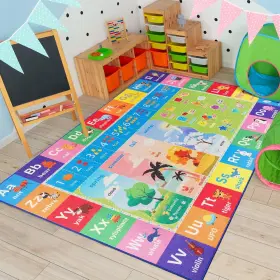 Hr0544za Macgace Abc Rugs For Playroom Cute Classroom Rug Non Slip Play Mat 6ftx9ft Rainbow