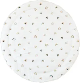 Pm-01-rbw Makemake Organics Organic Play Mat Gots Certified Round 48 Inch Rainbow