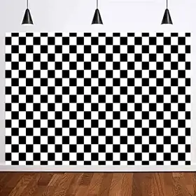 Ts-2019266 Maqtt 7x5ft Black And White Checkered Chessboard Theme Photography Background #2