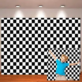 Ts-2019266 Maqtt 7x5ft Black And White Checkered Chessboard Theme Photography Background #3