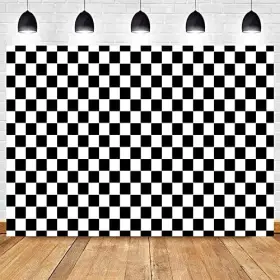 Ts-2019266 Maqtt 7x5ft Black And White Checkered Chessboard Theme Photography Background