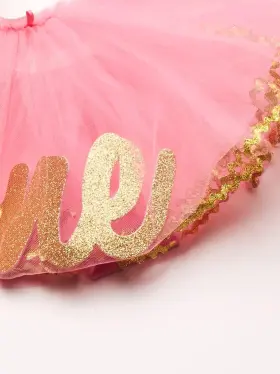 1592055 Mud Pie Baby Girls Birthday Tutu Multi 18 Months Pink Gold #3