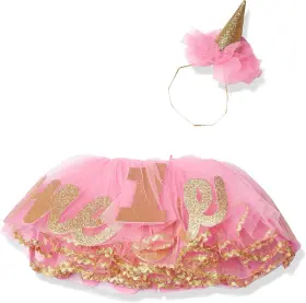 1592055 Mud Pie Baby Girls Birthday Tutu Multi 18 Months Pink Gold