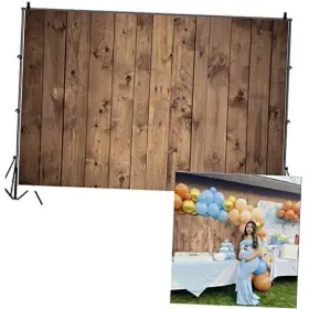 Q7-22x15nlt03674nam Ofila Rustic Wood Backdrop For Party Fabric Wooden Backdrops Birthday 7x5ft