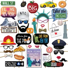 Outside The Booth Pb-7811-97716 New York Photo Props - 41-pc Black Gold Blue Red White