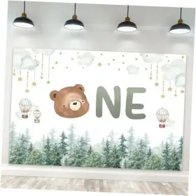 Bb-lychz-82251 Pan Na Bear One 1st Birthday Kids Children Backdrop Baby 5wx3h B-02baby Shower