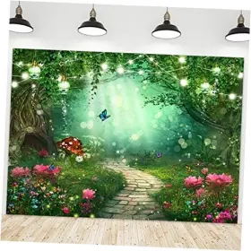 Ryd-hqyhqq-70242 Pan Na Spring Enchanted Woods Backdrop Polyester Fabric Greenery 8wx6h Fairy Forest