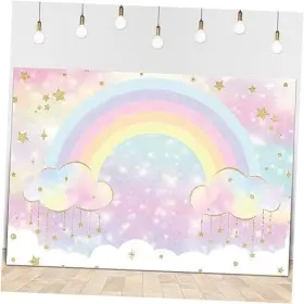 Sp-syly-61385 Pan Na Rainbow Backdrop 7x5 Feet Pastel Sky Colorful Cloud 7wx5h