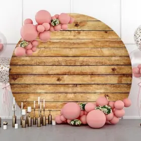 Z19-y220nky05377nem Pnylzzyxh Rustic Wood Round Backdrop Cover 7.2ft Brown Wooden 7.2ft/220cm #3