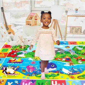 112x80playmat Quokka Giant Baby Play Mat For Floor - 112x80 In Large Abc Big