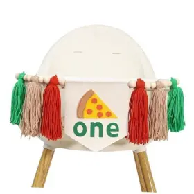 7.8ps Rsoliet Pizza 1st Birthday High Chair Tassel Banner - Italian Theme Party