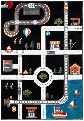 Safavieh Crk192z-2 Carousel Kids Collection Accent 2ft X 3ft Rectangular Black/ivory