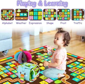 M199 Twocow Baby Play Mat For Floor Educational Abc Alphabet Tummy Time Area Rug Large #3
