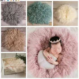 Usa-viralfinds 445007374397 Newborn Photo Props Wool Blanket For Baby Shoot Posing Backdrop Soft Fluffy Blan #2