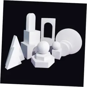 Utechzh Pbp1224ch 14pcs Product Photography Background Props Waterproof Hard Foam Geometric White