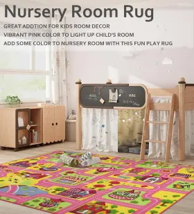 M03rd10-vfba Vsiwb Kids Car Rug For Playroom 6.6ftx5ft Large Carpet Pink Play 6.6ft X 5ft #2