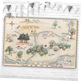 1-m34302x Vv Backdrop 100 Acre Woods Bear Baby Shower 5x3ft Background Happy Birthday
