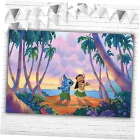 Vv Backdrop 1-r20711 Cartoon Lilo Theme Backdrops 5x3 Summer Hawaii Seaside Happy Birthday