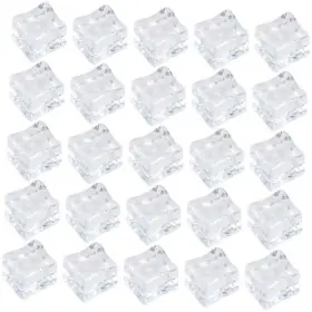 Whyhkj 58591-afcic-25 25pcs Acrylic Fake Ice Cubes 25mm Transparent Square Artificial