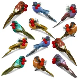 B6v8x1a Woosytoo 12pcs Artificial Birds Christmas Tree Ornaments Colorful Foam Feather #2