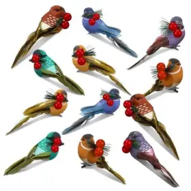 B6v8x1a Woosytoo 12pcs Artificial Birds Christmas Tree Ornaments Colorful Foam Feather