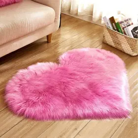 Zutkekon Ztkrug0007-30 Faux Fur Sheepskin Heart Shaped Area 1ftnull Inch X 12 Rose Red