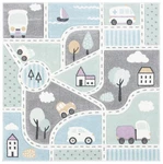 Safavieh Carousel Kids Grey / Light Blue 4' X Square Area Rug CRK193F-4SQ. Fixed Price $60.99.