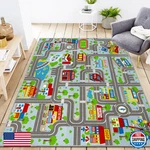 Vsiwb Kids Carpet Playmat 50X66 Rugs For Bedroom Non-slip Town City. Fixed Price $70.94.