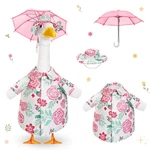 Porch Goose Outfit With Umbrella For Lawn Costume Pink Flower Ski.... Fixed Price $25.85.