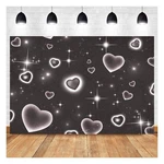Black Heart Early 2000S Photography Backdrops Baby Shower Portrait 7X5 Ft. Fixed Price $18.75.