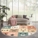 Dnewynpabv Round Boho Rug Cute Dogs For Kids And Baby Animals Nursery Poster. Fixed Price $171.53.