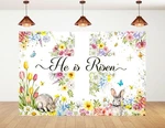 6X4FT Easter Spring Photography Backdrop He Risen Banner With Floral Desig.... Fixed Price $20.71.
