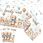 Tegeme 3 Pack Bear Baby Shower Tablecloth Plastic 54 X 108 Inches, Brown Blue. Fixed Price $14.76.