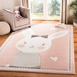 Safavieh Carousel Kids Collection Area Rug - 3 Square Pink Ivory Bunny Design. Fixed Price $54.61.