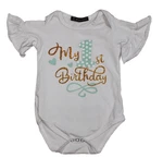 Ibtom Castle Baby Girl Sz 1 Gold Glitter My Birthday White Bodysuit. Fixed Price $12.60.