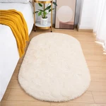 Goideal Fluffy Bedroom Rug, Small Oval Area Rugs, Cream 2.6' X 5.3',. Fixed Price $33.57.