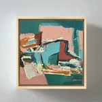 Action Painting Original Abstract Landscape, Textured Oil Wall Art Framed. Fixed Price $120.00.