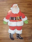 Vintage 1978 Beistle Die Cut Paper Cardboard Jointed Santa Claus 42 Inches Tall. Fixed Price $39.99.