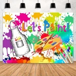7X5FT White Paint Birthday Party Backdrop, 100 Polyester, Digital Print. Fixed Price $28.00.