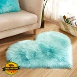 Zutkekon Heart Rug Light Blue 16"X20" Faux Fur Non-slip Nursery Carpet. Fixed Price $20.00.