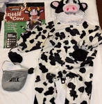 Baby Cow Halloween Size 18-24 Mo Costume, Hands, Feet, Hat, Milk Bucket. Fixed Price $19.50.