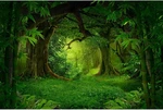 Jungle Backdrop Rainforest Huge Trees Natural 7X5FT, Pure Green. Fixed Price $22.99.