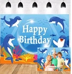 Dorcev 6 X 8 Ft Happy Birthday Shark Dolphin Backdrop Banner Photo Shoot New. Fixed Price $14.99.
