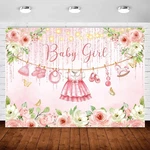 Inmemory Baby Girl Shower Backdrop 5X3FT, Pink Floral & Dress. Fixed Price $11.69.