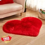 Zutkekon Heart Faux Fur Rug 16"X20" Red Non-slip Mat Nursery Decor. Fixed Price $20.00.