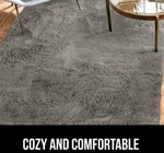 Gorilla Grip Soft Faux Fur Area Rug, Washable, Fade Resistant, 7.5 10 Gray. Fixed Price $54.99.