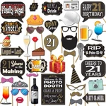 21ST Birthday Photo Booth Props 41-PC Kit With 8 X 10-INCH Sign.... Fixed Price $26.08.