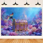 7X5FT Mermaid Under The Sea Backdrop For Girls Birthday,dreamy Fish Tail Prin.... Fixed Price $15.05.