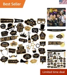 36 Pcs Birthday Photo Booth Props Kit Happy Graduation Wedding Party.... Fixed Price $23.86.