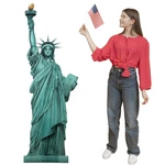 5' Statue Of Liberty Cardboard Stand Up Cutout Patriotic New York City Them.... Fixed Price $49.31.